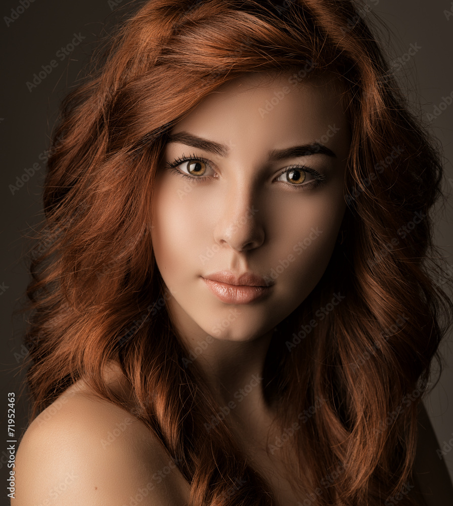 Fototapeta Portrait of a girl with long hair