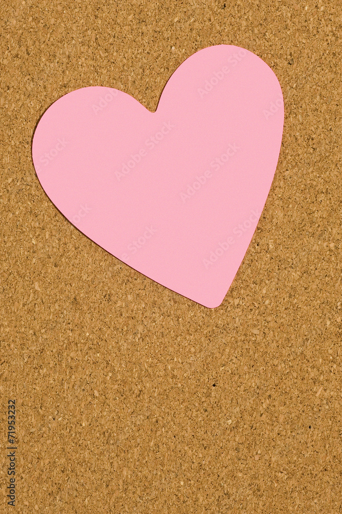 Obraz premium Pink Valentine Postit Note On Office Corkboard
