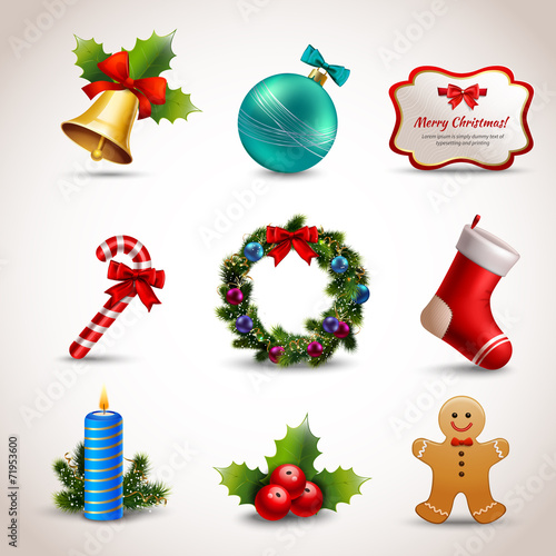 Christmas icons set