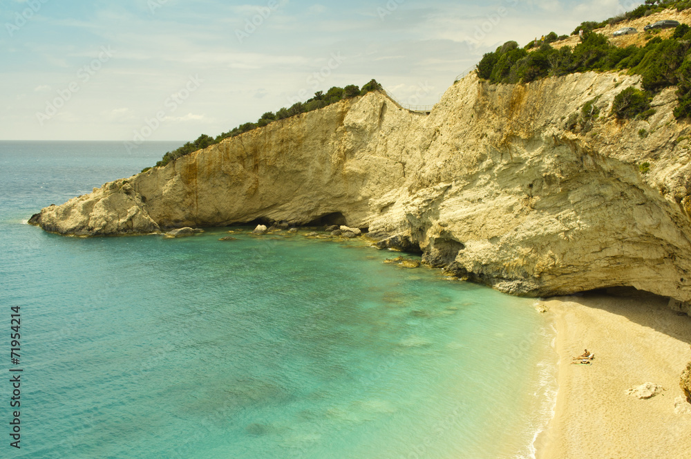 mediterranean cliffs and beach