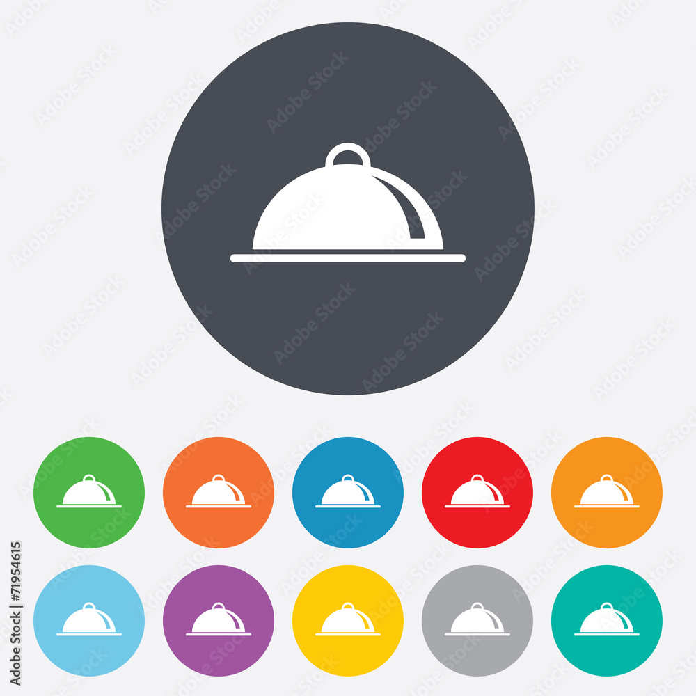 Food platter serving sign icon. Table setting. Food platter serving sign icon. Table setting.