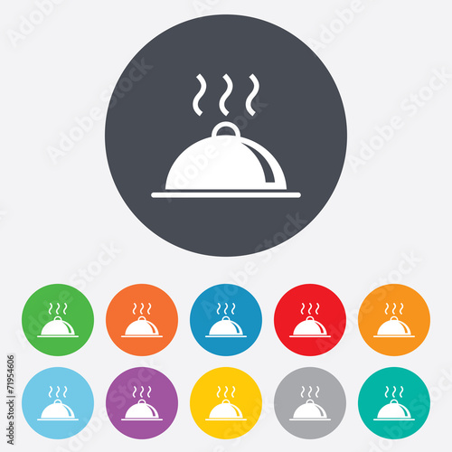 Food platter serving sign icon. Table setting.