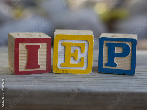 Indivualized Education Plan (IEP) alphabet blocks photo