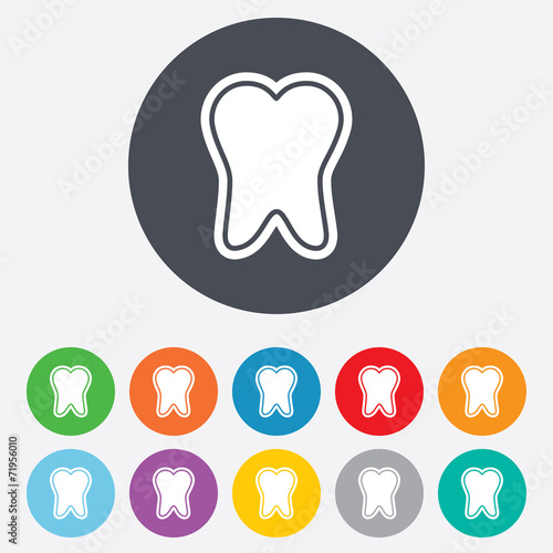 Tooth enamel protection sign icon. Dental care symbol.