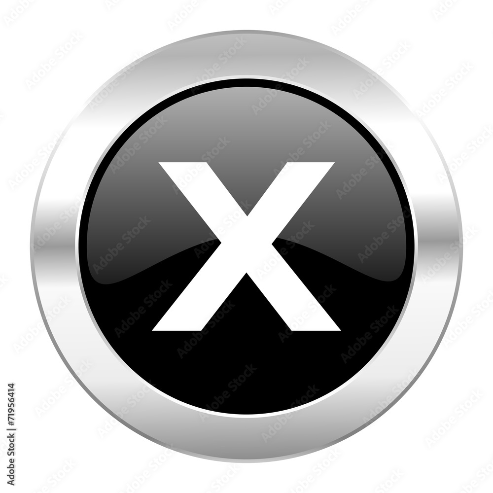 cancel black circle glossy chrome icon isolated cancel black circle glossy chrome icon isolated