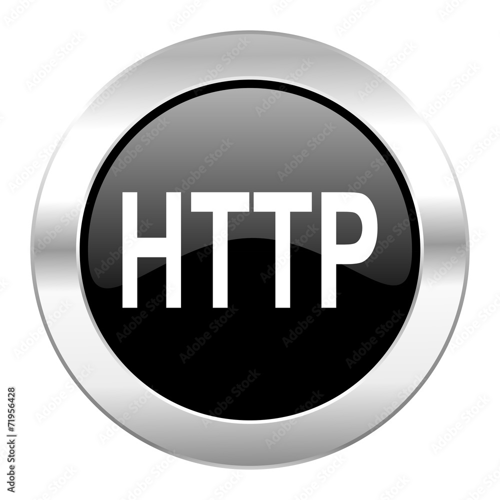 http black circle glossy chrome icon isolated http black circle glossy chrome icon isolated