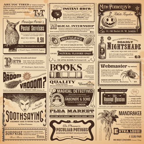 wizarding newspaper with classifieds