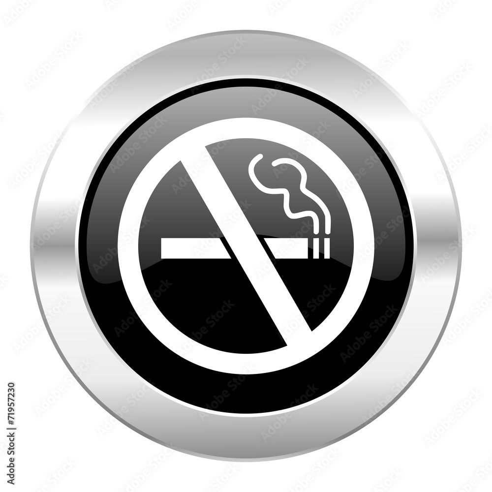 no smoking black circle glossy chrome icon isolated no smoking black circle glossy chrome icon isolated