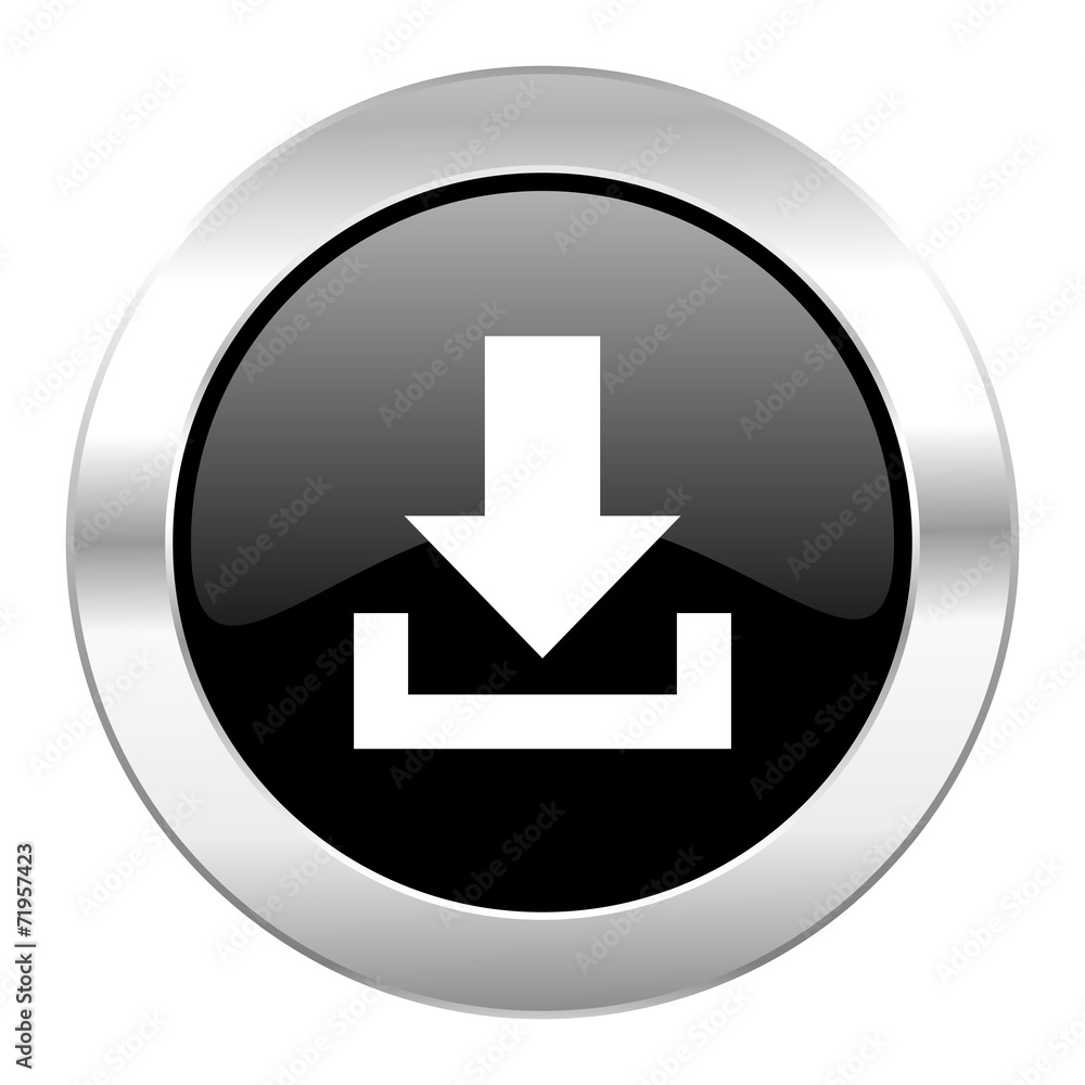 download black circle glossy chrome icon isolated download black circle glossy chrome icon isolated
