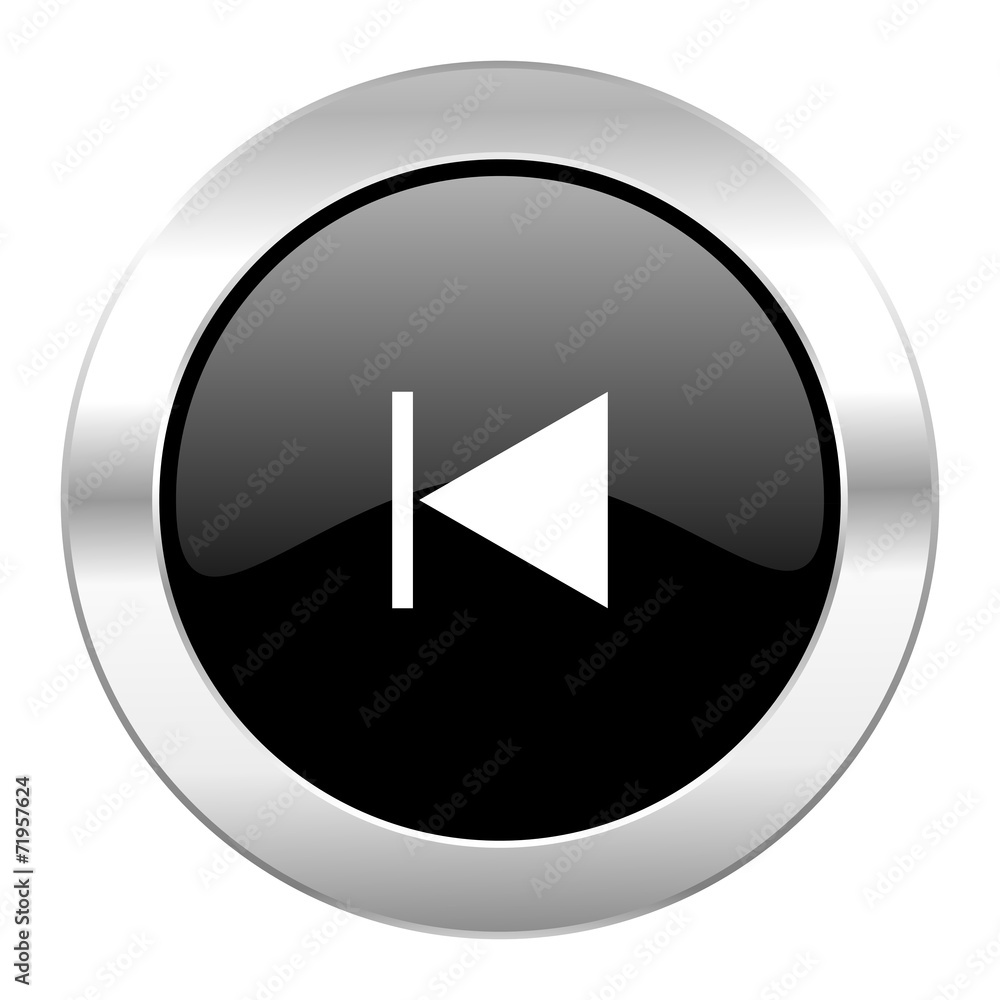 prev black circle glossy chrome icon isolated prev black circle glossy chrome icon isolated