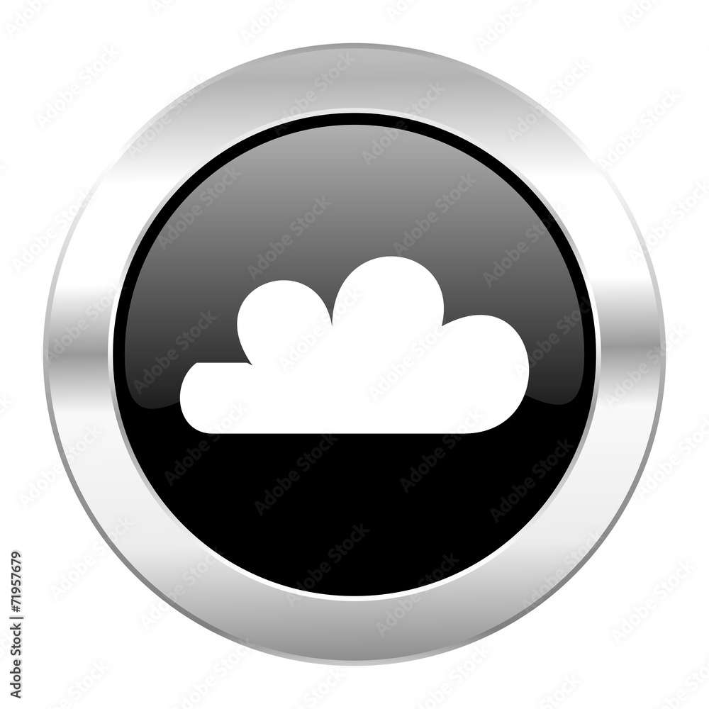 cloud black circle glossy chrome icon isolated cloud black circle glossy chrome icon isolated