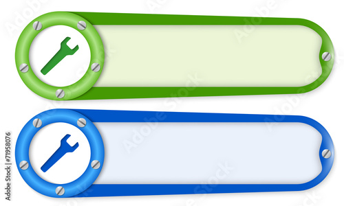 set of two buttons with screws and spanner