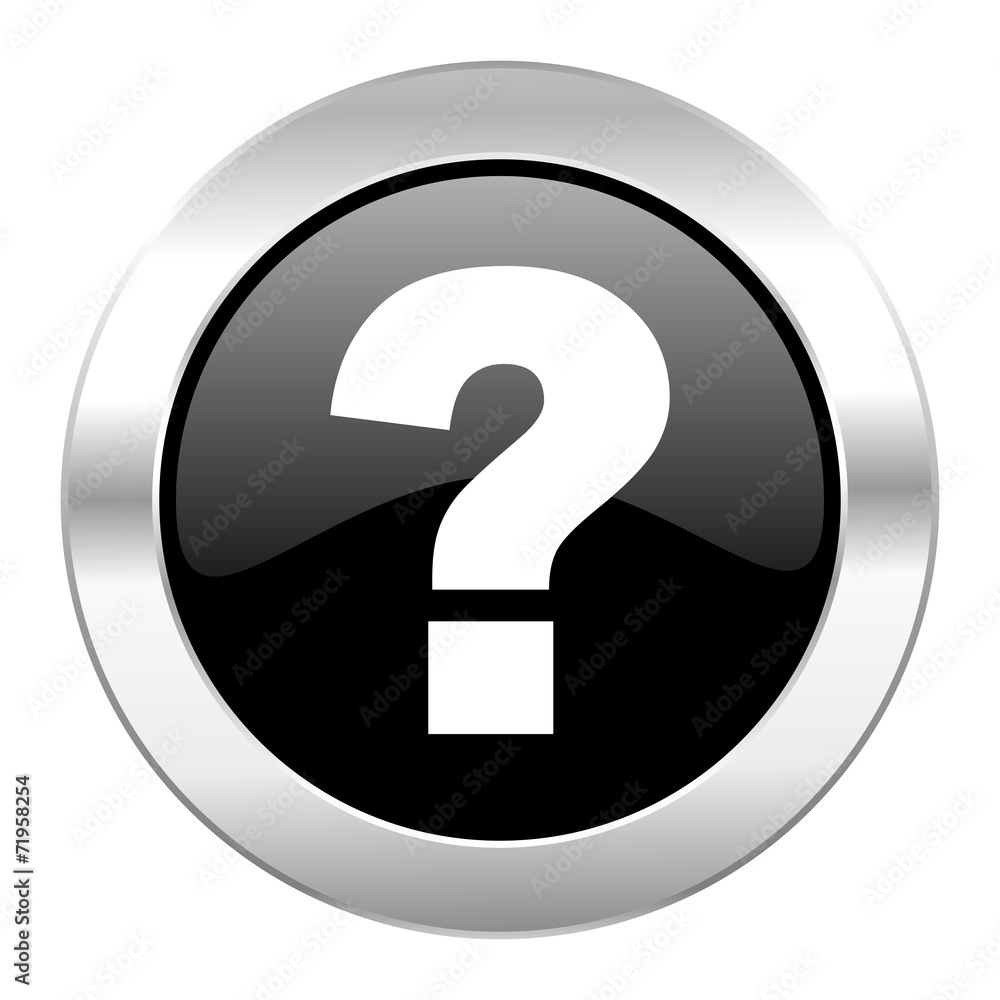 question mark black circle glossy chrome icon isolated question mark black circle glossy chrome icon isolated