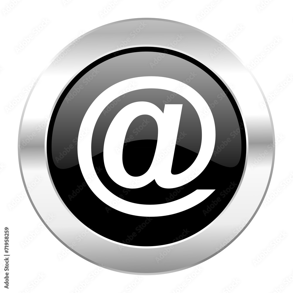 email black circle glossy chrome icon isolated email black circle glossy chrome icon isolated