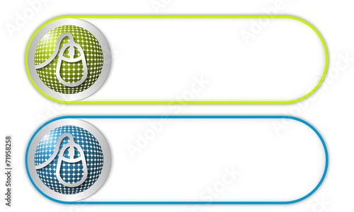 two vector buttons with grid and mouse icon © garrifrotto
