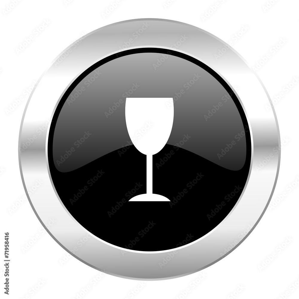 alcohol black circle glossy chrome icon isolated alcohol black circle glossy chrome icon isolated