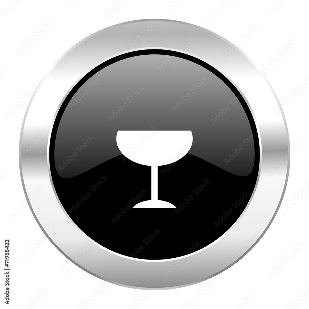 alcohol black circle glossy chrome icon isolated alcohol black circle glossy chrome icon isolated