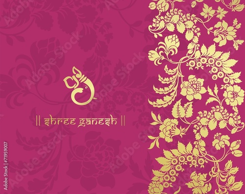 Ganesha, wedding card, royal Rajasthan, India