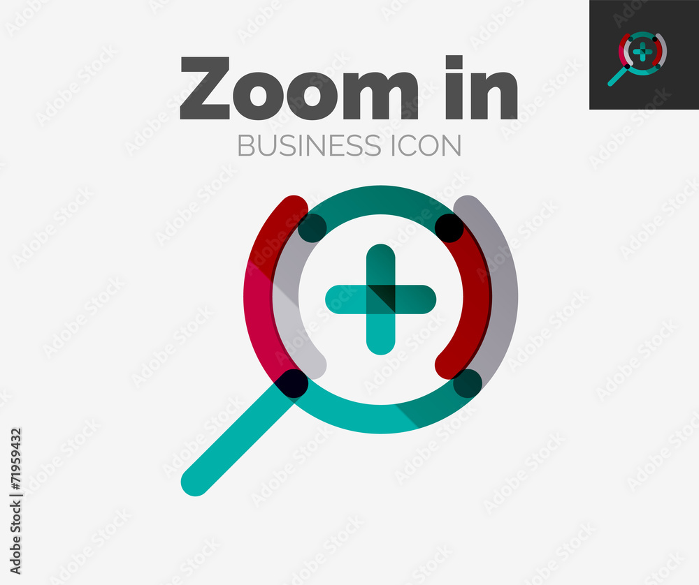 Minimal line design logo, zoom icon Minimal line design logo, zoom icon