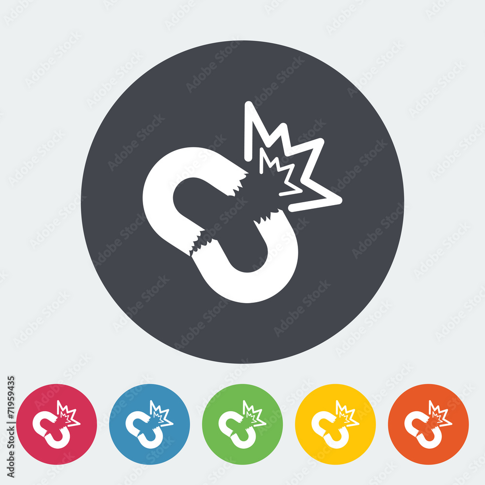 Broken connection flat single icon Broken connection flat single icon