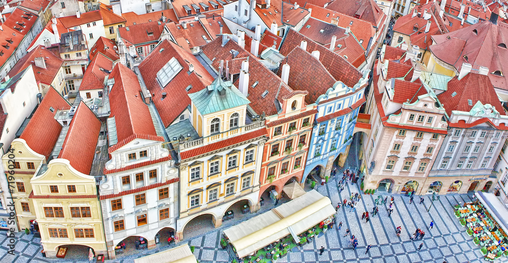 Widok na stare miasto Praga,Czechy. - obrazy, fototapety, plakaty 