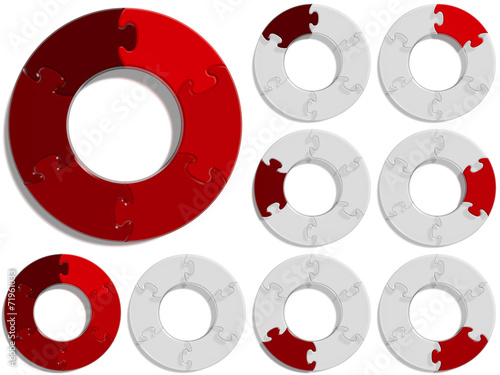 Circle Puzzle 06 - Red