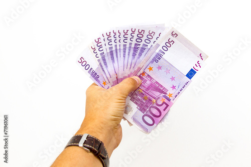 500 Euro Scheine in der Hand photo