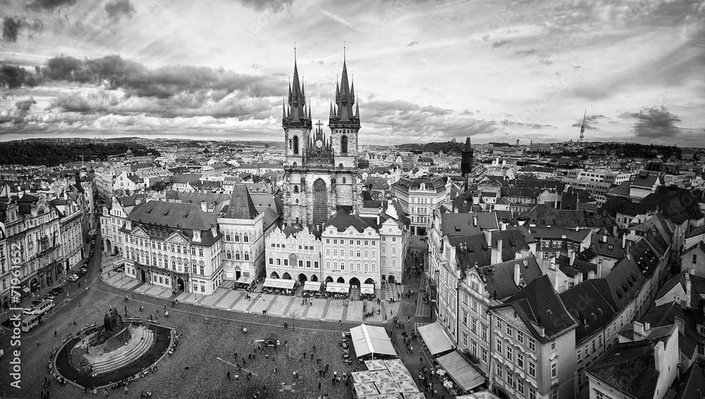 Widok na stare miasto Praga,Czechy. - obrazy, fototapety, plakaty 