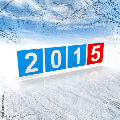 2015 year numbers on frosty winter background