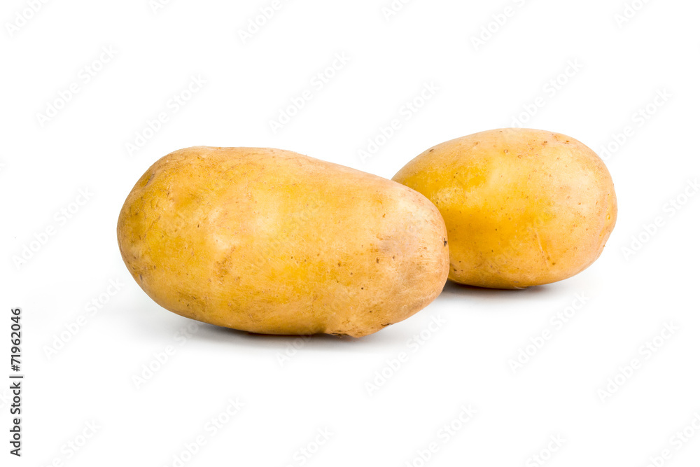New potato isolated on white background close up New potato isolated on white background close up