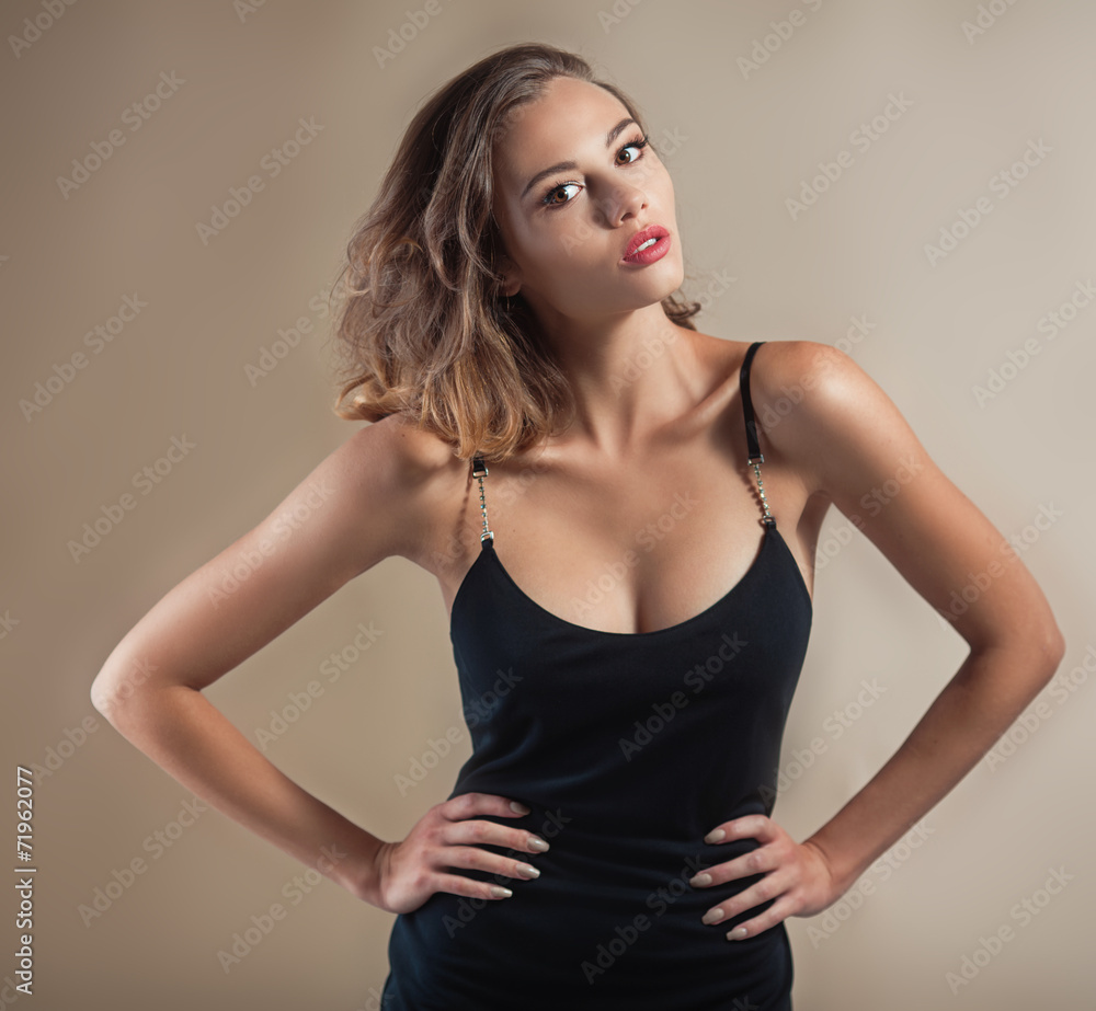Fototapeta premium Beautiful model portrait in studio
