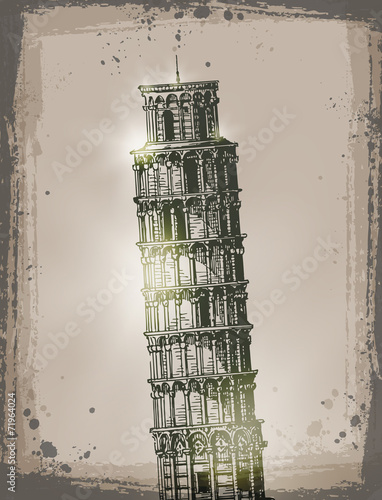 Leaning Tower of Pisa. Vector format