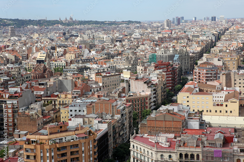 Aerial view Barcelona, Spain
