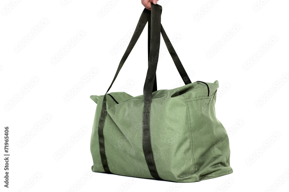 Green bag isolated over white background