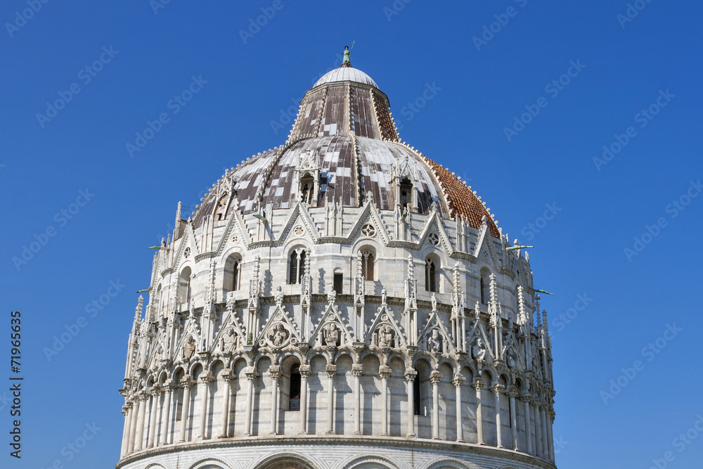Pisa Baptistry against blue sky