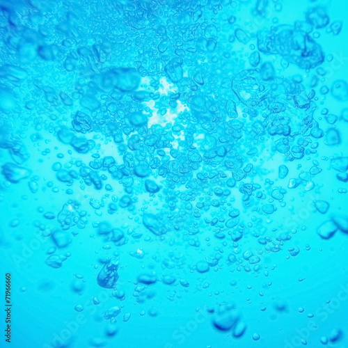 air bubbles in fresh blue water