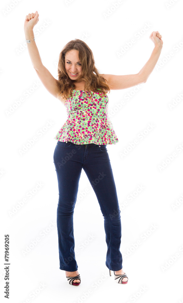 model isolated on plain background screaming model isolated on plain background screaming