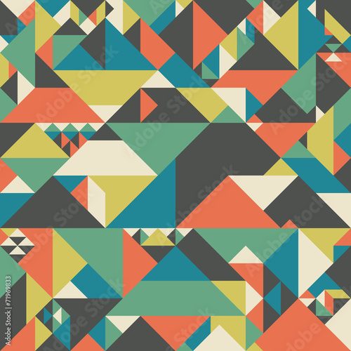 Vintage seamless pattern with large and small triangles.