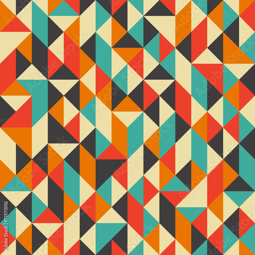 Vintage seamless pattern with rhombuses and triangles.
