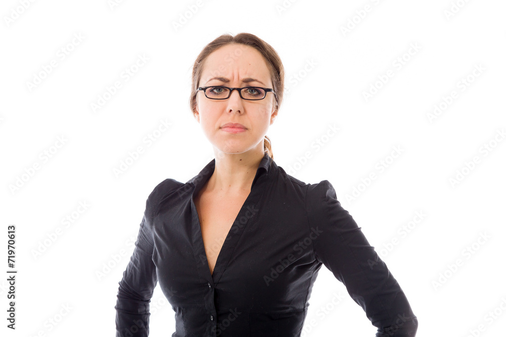 model isolated on plain background upset angry worried model isolated on plain background upset angry worried