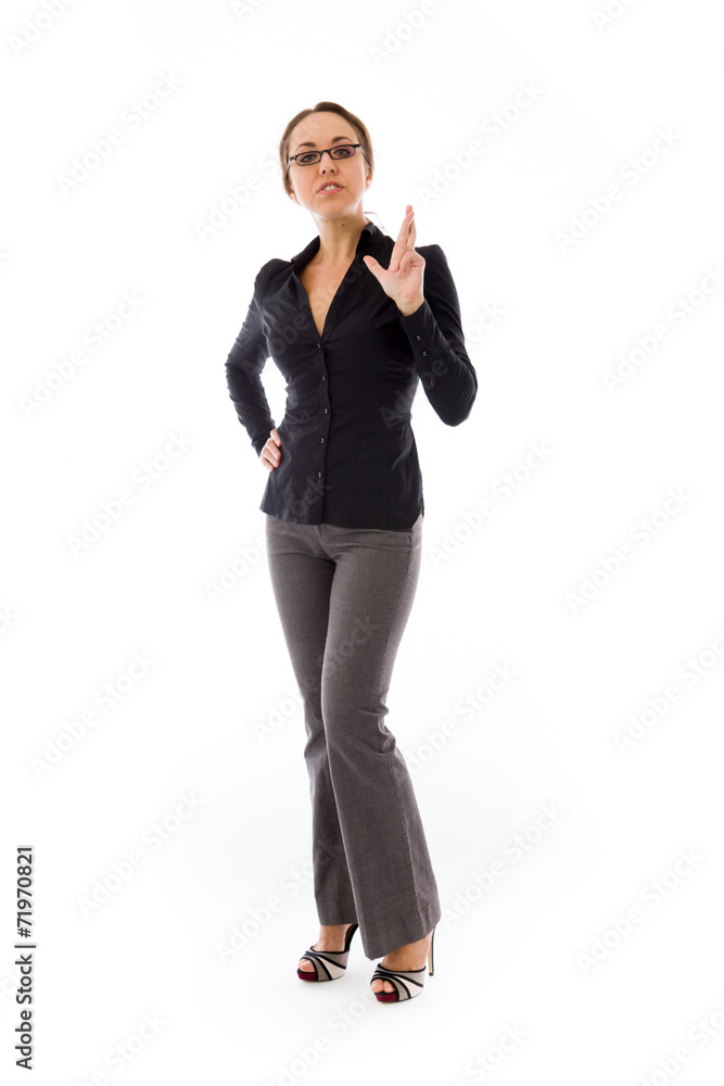 model isolated with fingers crossed for luck model isolated with fingers crossed for luck