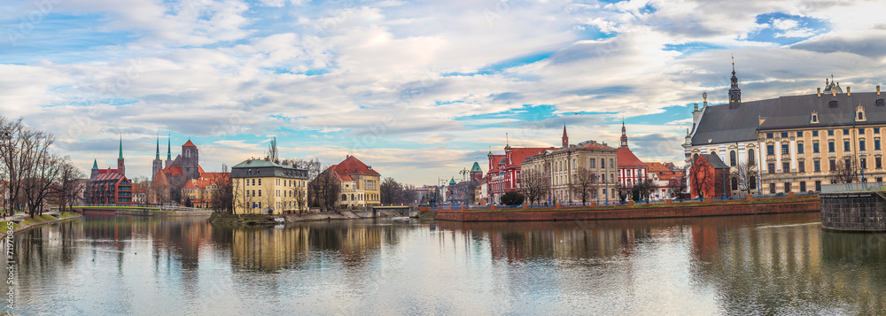 Naklejka premium Wroclaw old city panorama