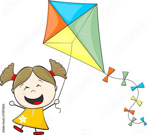 little girl with kite