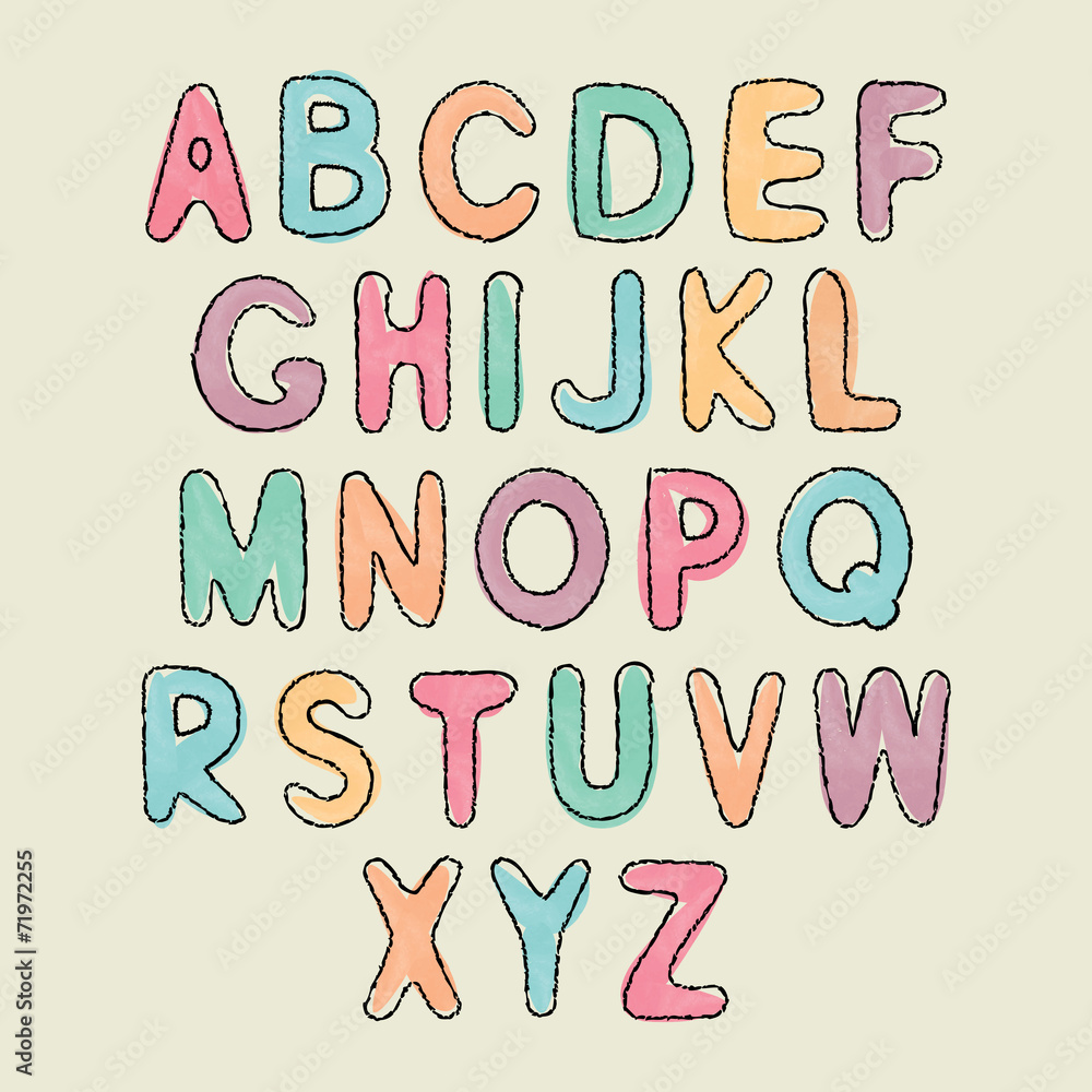 Watercolor alphabet. Watercolor alphabet.