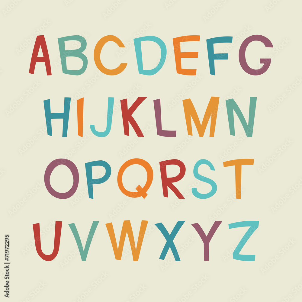 Cartoon alphabet.