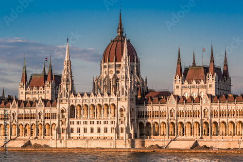 Chain Bridge and Hungarian Parliament  Budapest  Hungary