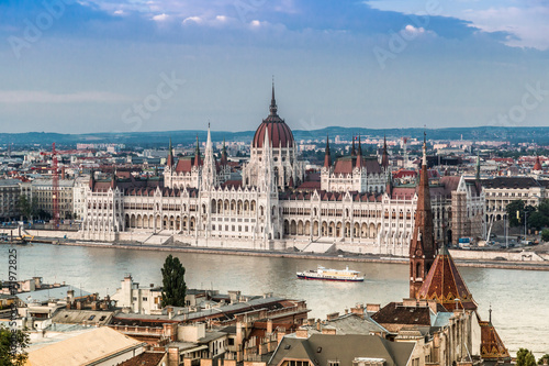 Chain Bridge and Hungarian Parliament, Budapest, Hungary