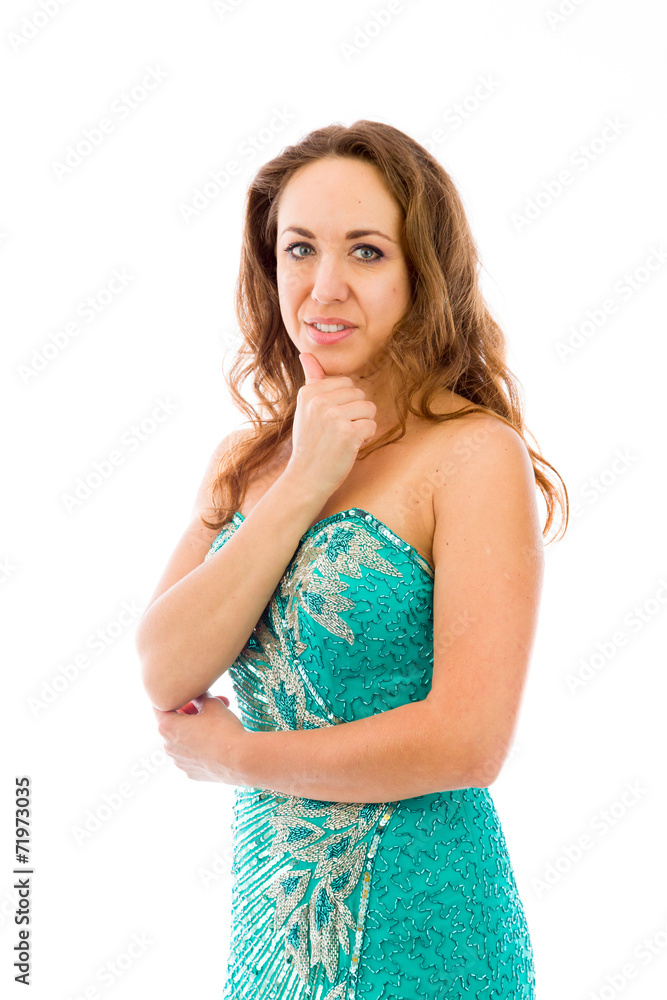 model isolated on plain background thinking model isolated on plain background thinking