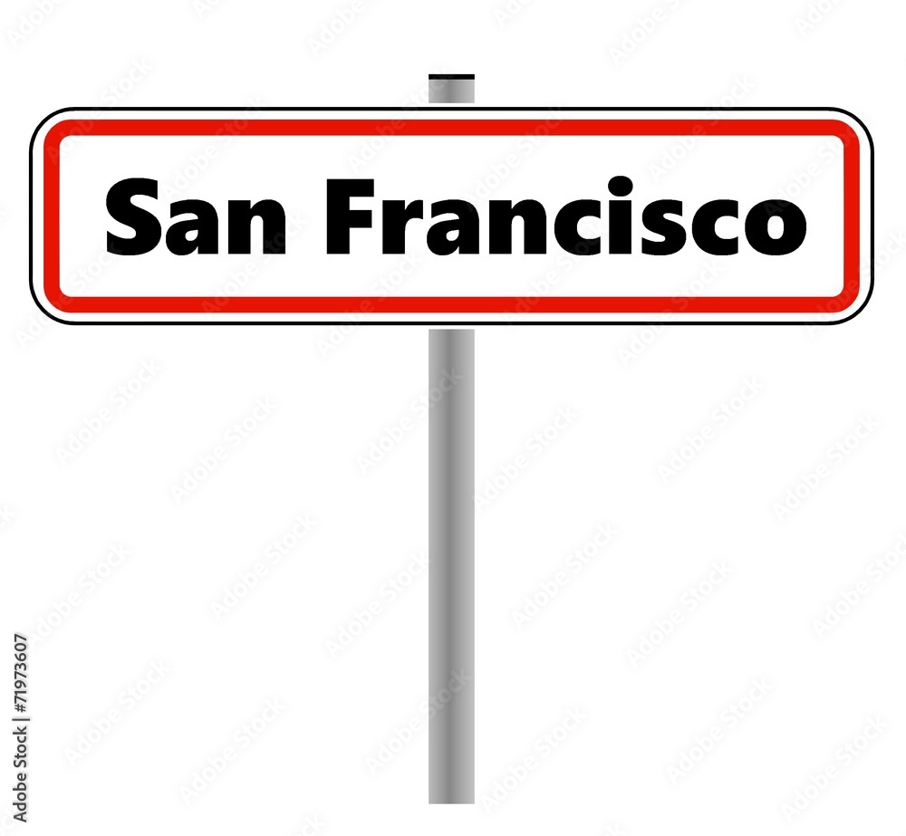 San Francisco dans un panneau de ville San Francisco dans un panneau de ville