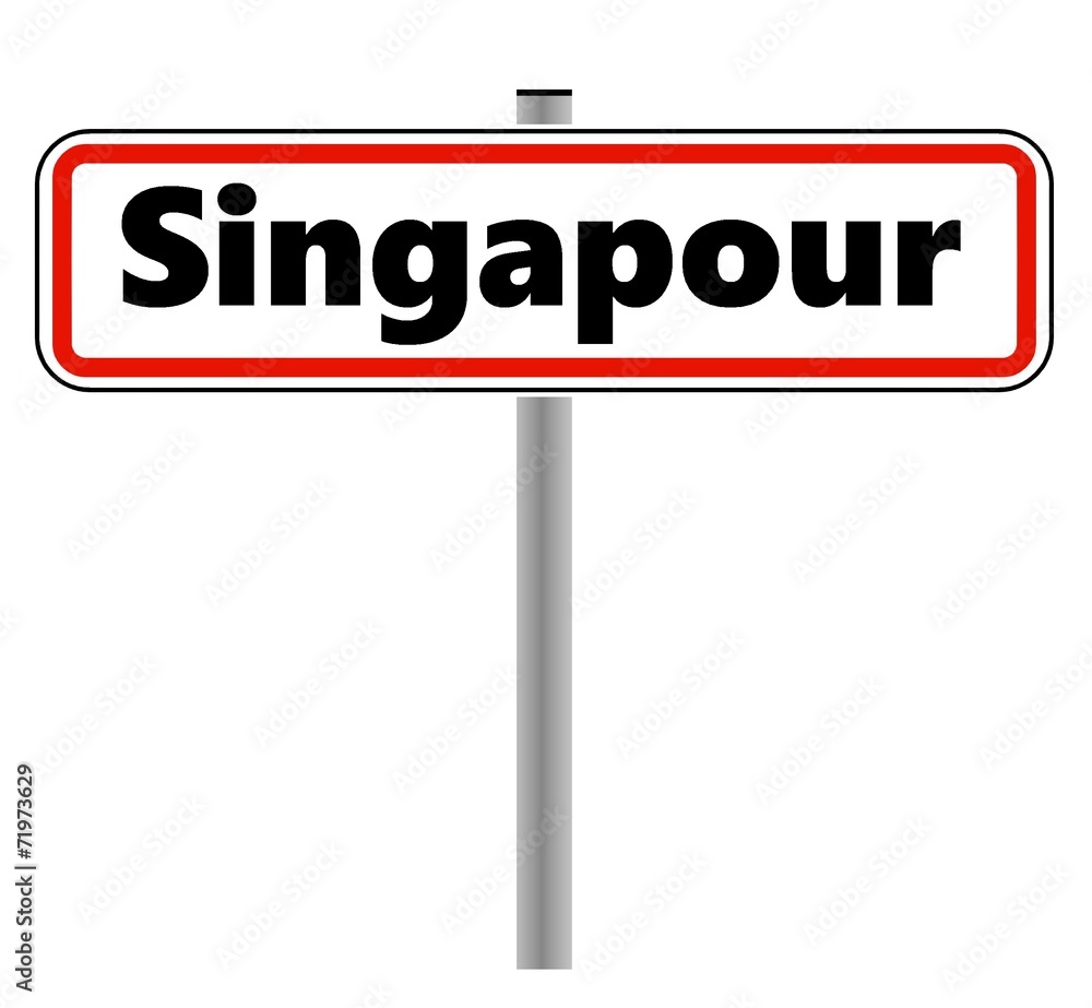 Singapour dans un panneau de ville Singapour dans un panneau de ville